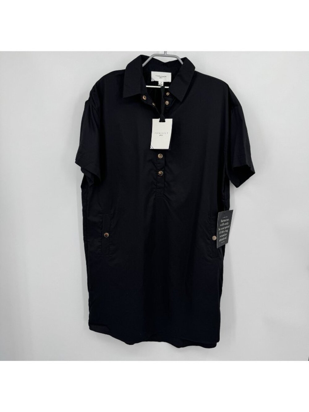 Pomander Place by Tuckernuck Black Oakley Mini Shirt Dress size M Medium